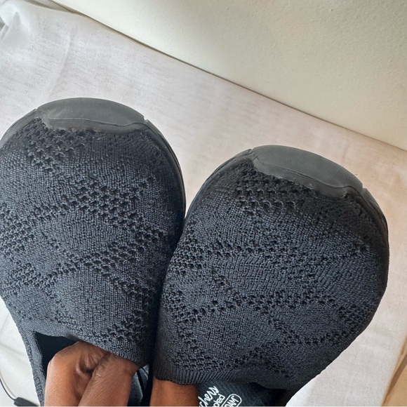 Skechers Black Knit Scallop Loafer Summer Flat Slip-On Flats Woven Office 0038* - Picture 12 of 13